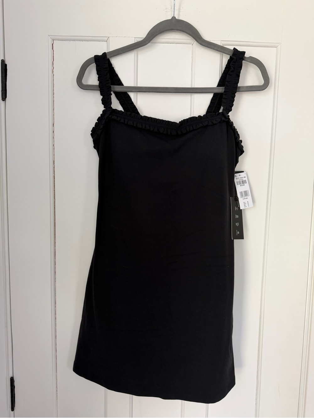 Abercrombie & Fitch Black Ruffle-Trim Athletic Dress